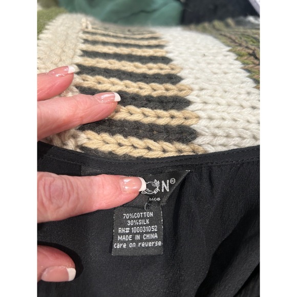 Citron Santa Monica Black Cotton Silk Crinkle Tiered Ruffle Dress Womens 2X - Picture 4 of 5